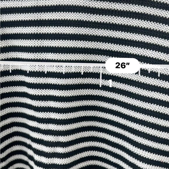 Striped Black and White long sleeve crew neck Sweater with rust Accents-2XL- NEW - Picture 5 of 10